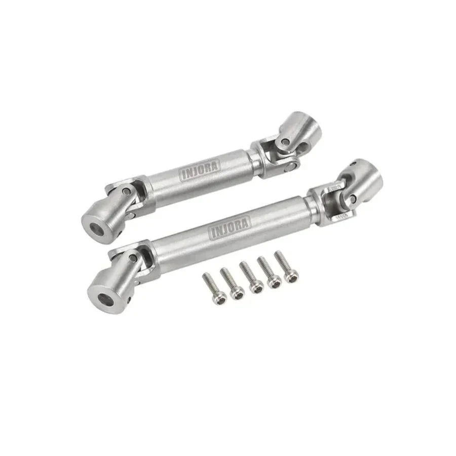 INJORA steel front, rear, and center drive shafts for 1/24 scale RC rock crawlers like Axial SCX24