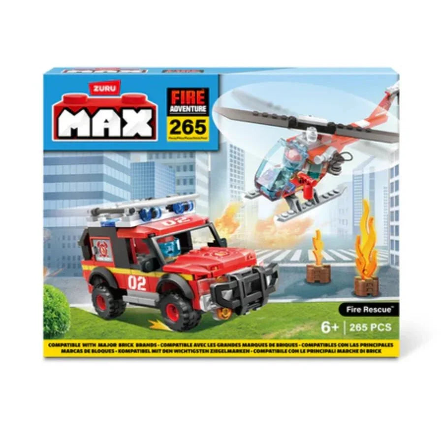 MAX City Fire Adventure Fire Rescue Vehicle Construction Set by ZURU