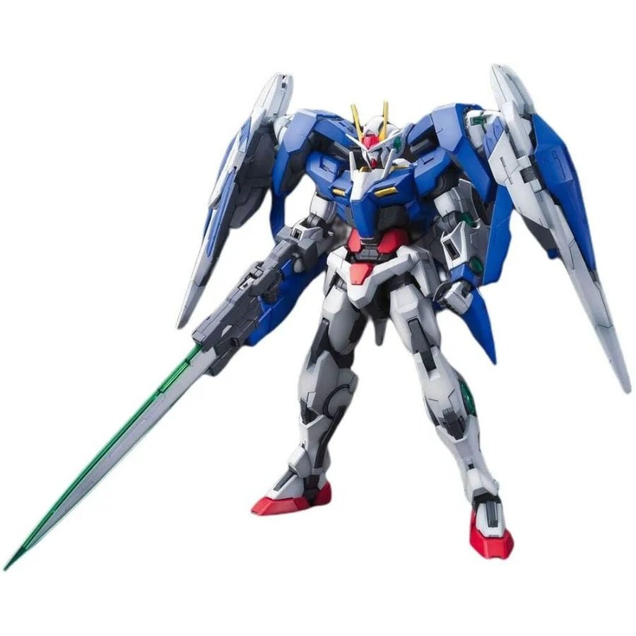 Bandai MG 1/100 00 Raiser Gundam Model Kit G5063082 – Master Grade Gunpla with 0 Raiser support craft.