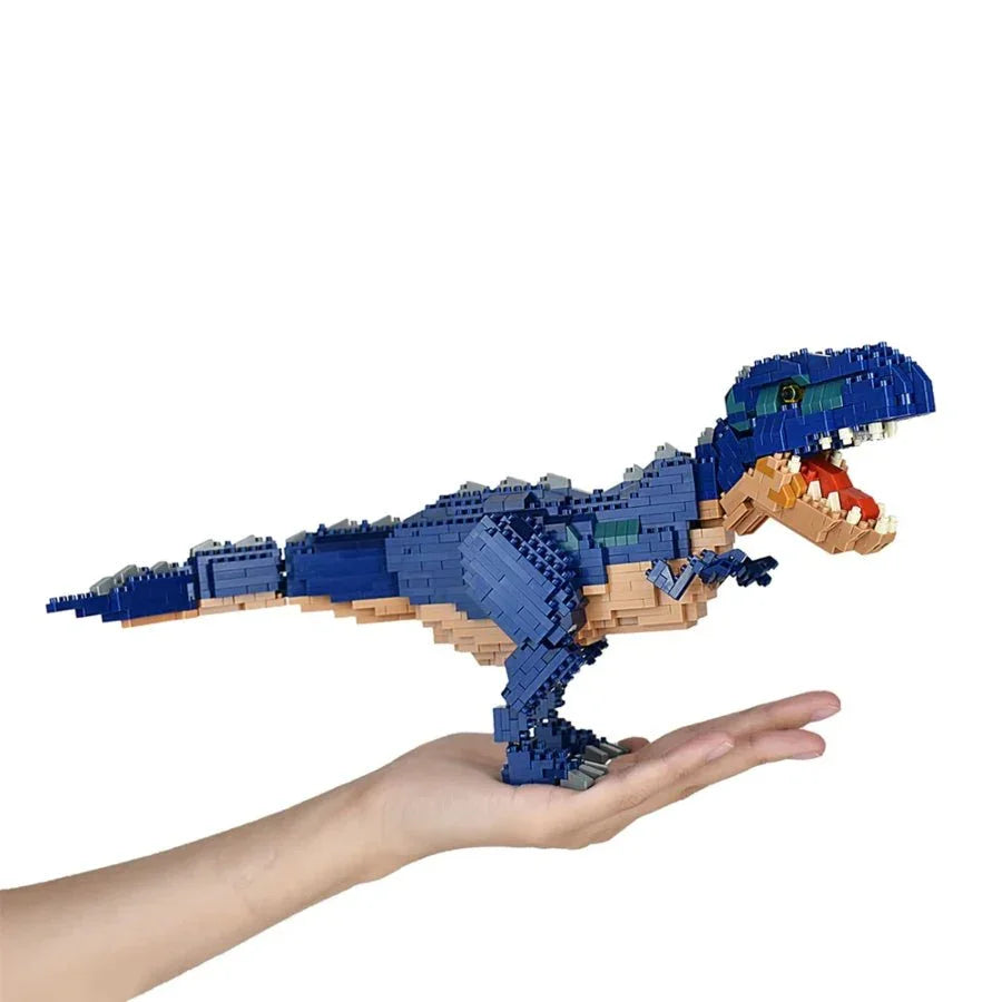 Nanoblock Deluxe Giganotosaurus dinosaur building model kit with display base.