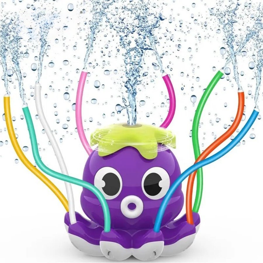 Water Play Octopus Sprinkler – bright kids’ garden water toy shaped like an octopus, spraying water from its tentacles for outdoor fun.