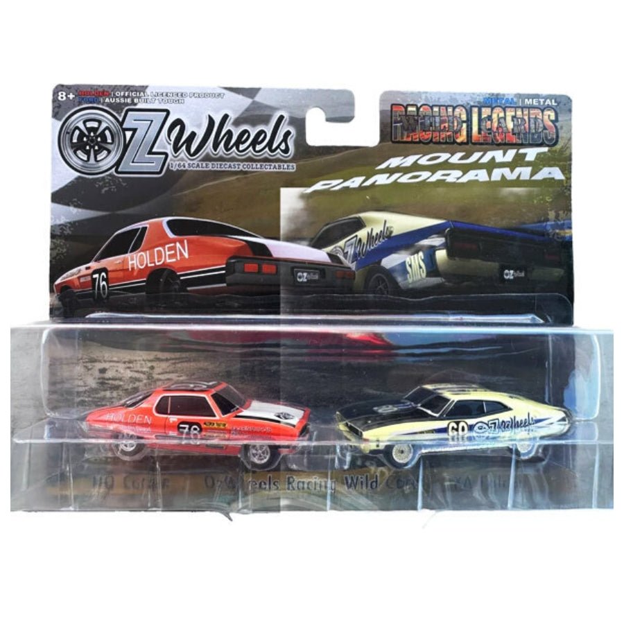 OZ Wheels Racing Legends 1:64 diecast HQ Coupe and XA Falcon models.