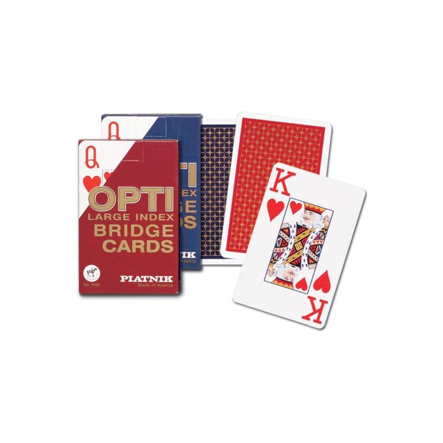 Playing Cards Single Bridge Opti 2 Index Large Print Deck