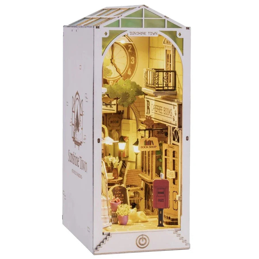Robotime DIY Bookends Kit – Sunshine Town Miniature Craft Set - image 2