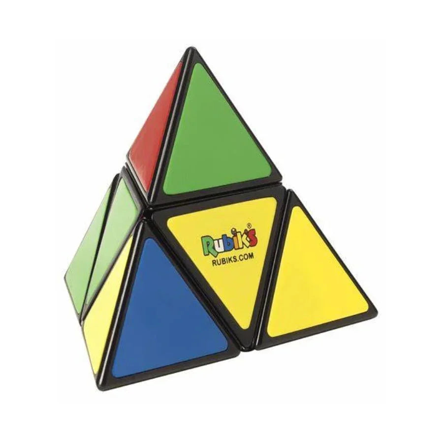 Rubik's pyramid puzzle with colorful triangle faces from Aussie Hobbies