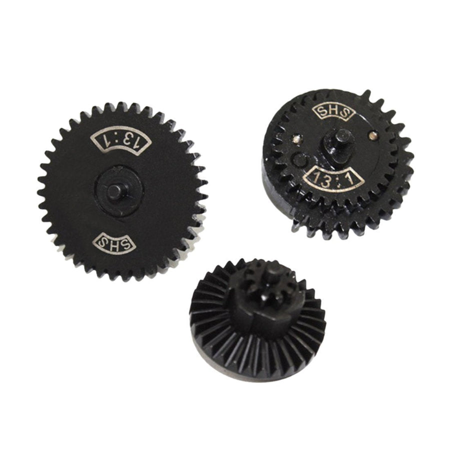 SHS 13:1 metal gear set for high-speed gel blaster gearbox upgrades.