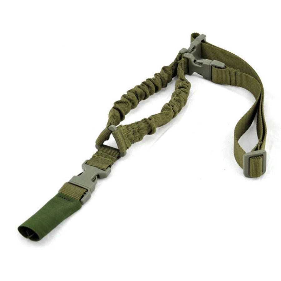 Single Point Gel Blaster Sling Strap – adjustable black tactical sling with bungee cord and metal hook