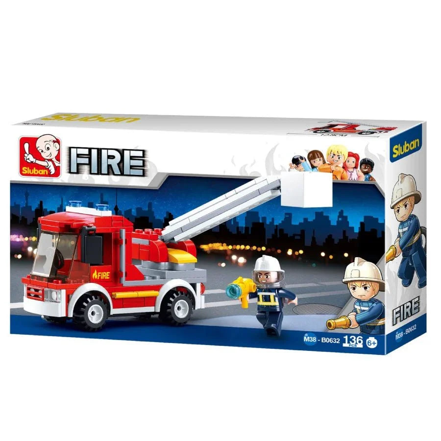 Sluban FIRE – Camion Dei Pompieri Da Costruzione 343 Pezzi – Set Di Mattoncini Con Istruzioni A Colori