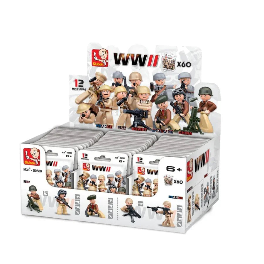 Sluban WWII Mini Figures 60 PCS – Blind Pack Assortment (B0580)