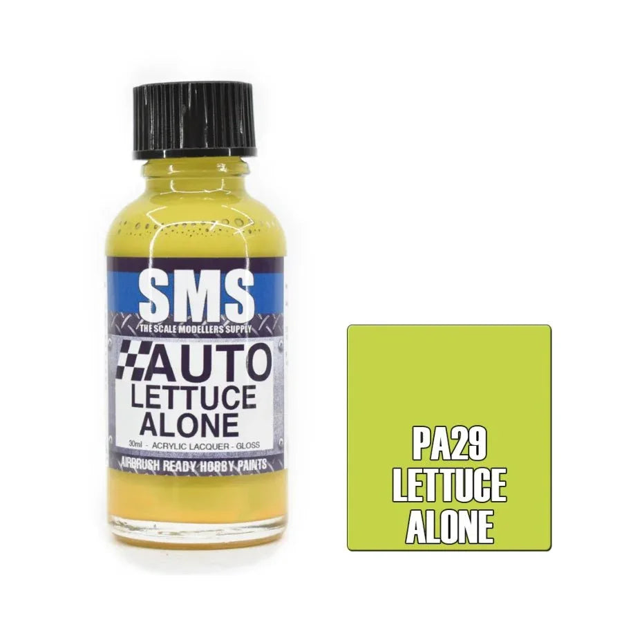SMS Auto Colour Lettuce Alone green hobby paint bottle for scale model kits.
