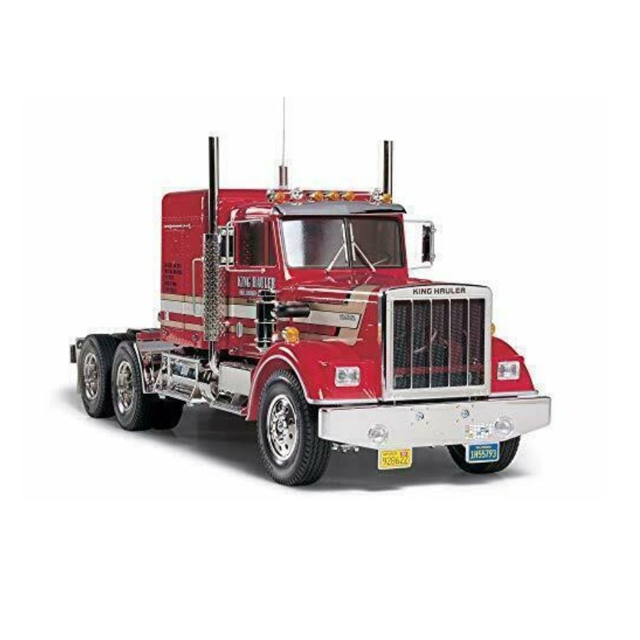 Tamiya 1/14 King Hauler Electric RC Truck Kit 56301-60A with realistic cab, metal chassis, and 3-speed transmission.