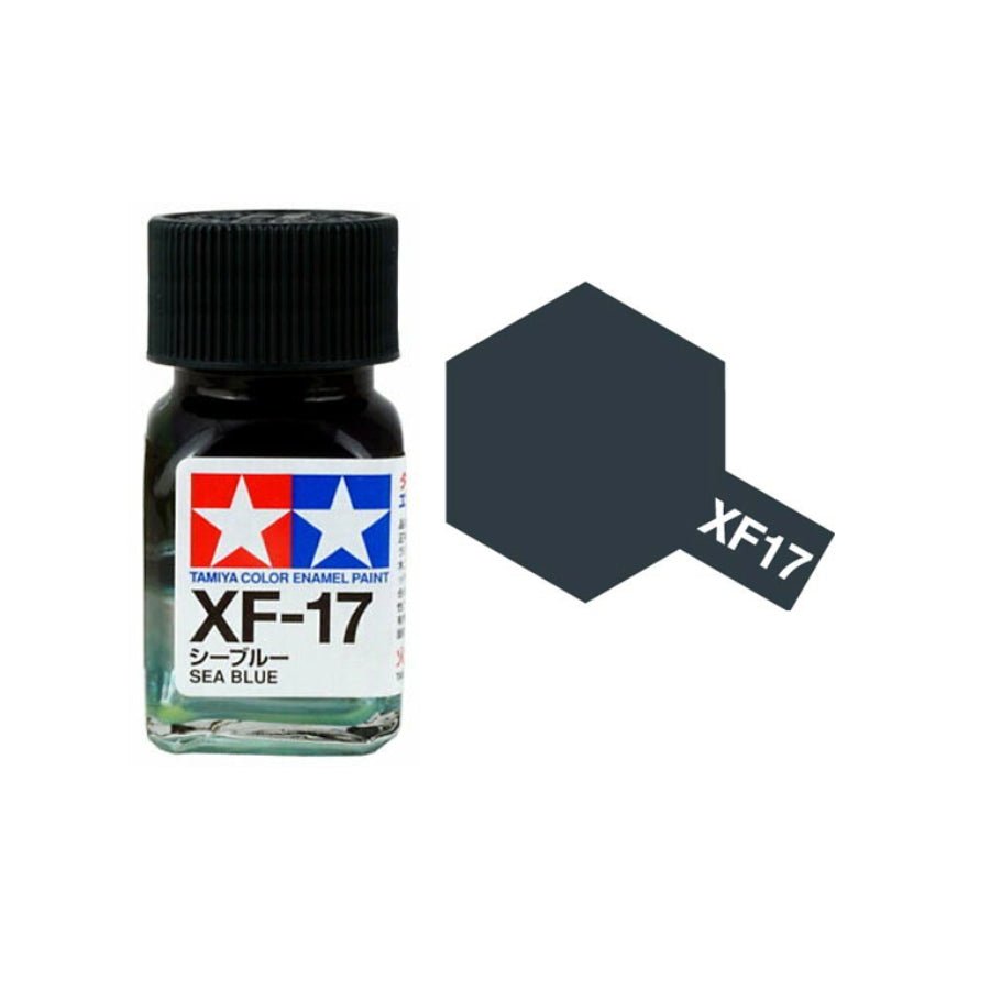 Tamiya XF-17 Sea Blue enamel paint jar for model ships and aircraft detailing.