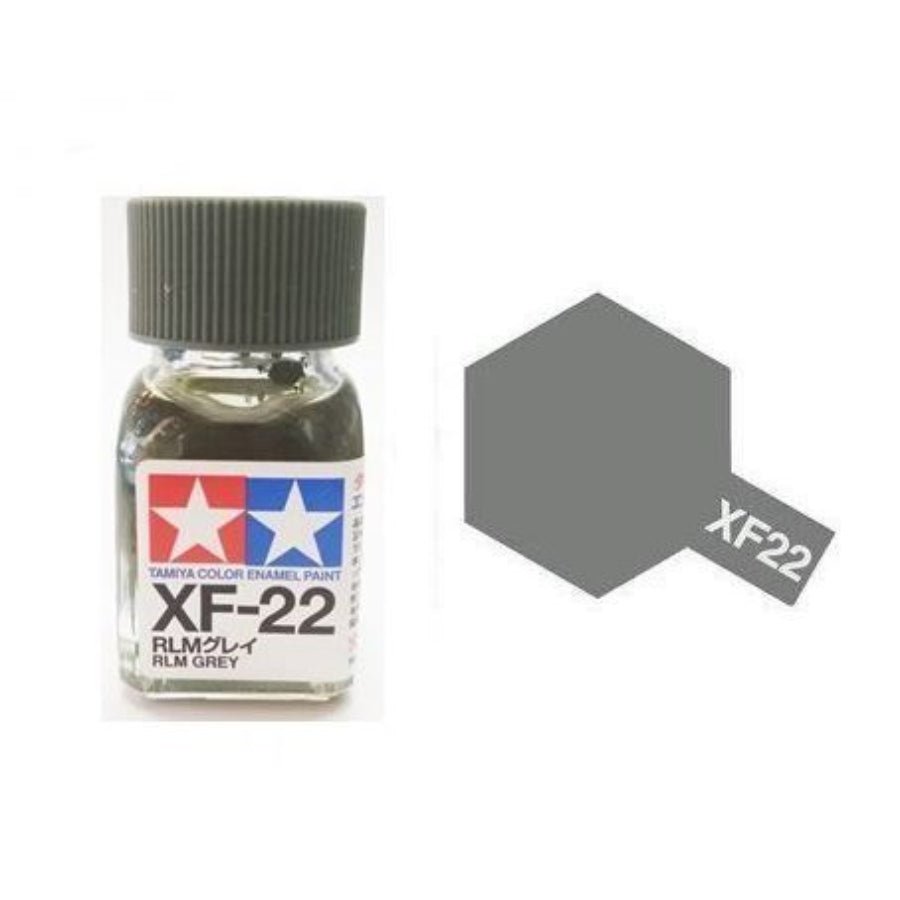 Tamiya XF-22 RLM Grey enamel paint jar for WWII model aircraft detailing.