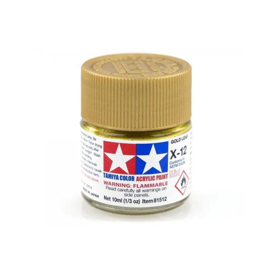 Tamiya X-12 Gold Leaf Acrylic Paint 10ml for model kits and hobby projects