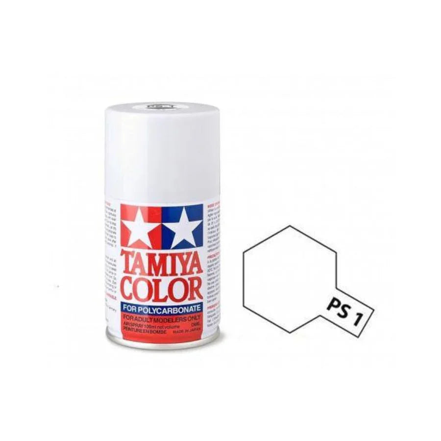 Tamiya Color PS-1 Polycarbonate Spray Paint for Model Kits, 100ml Can