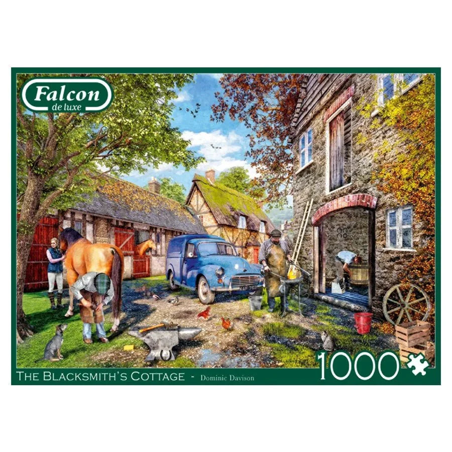 The Blacksmith’s Cottage 1000 piece scenic vintage countryside jigsaw puzzle.