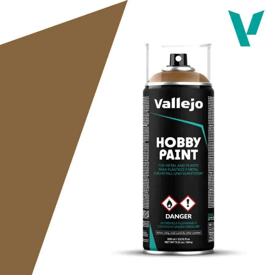 Vallejo Aerosol Leather Brown 400ml AV28014 hobby spray paint can