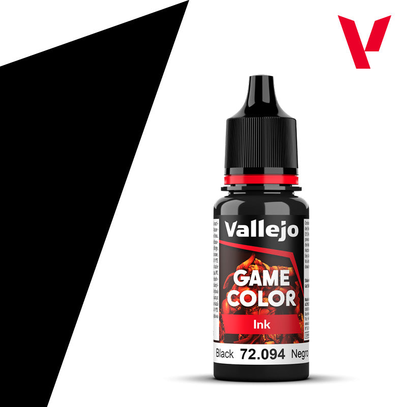 Vallejo Game Colour Ink Black 18ml AV72094 paint bottle