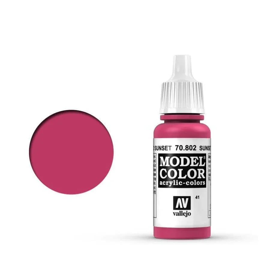 Vallejo Model Colour Sunset Red 17ml AV70802 matt acrylic paint bottle