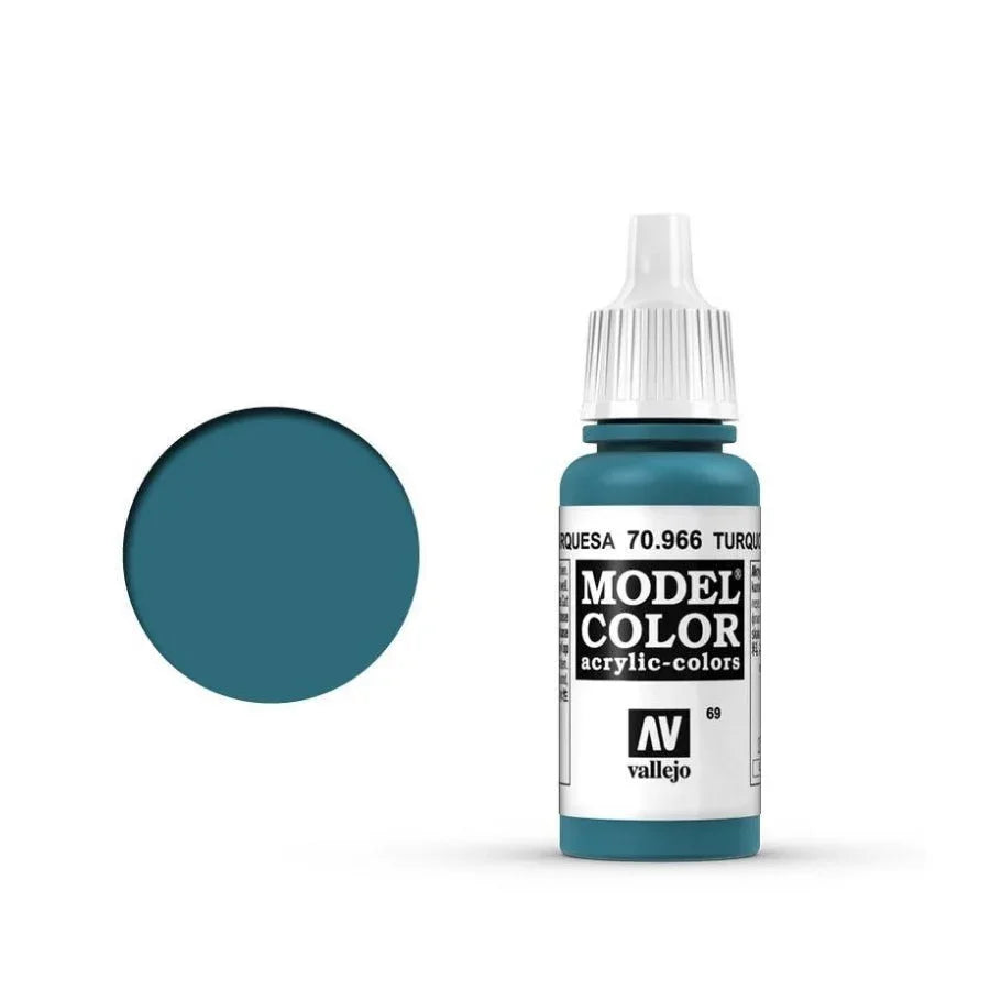 Vallejo Model Colour Turquoise 18ml AV70966 matt acrylic paint bottle