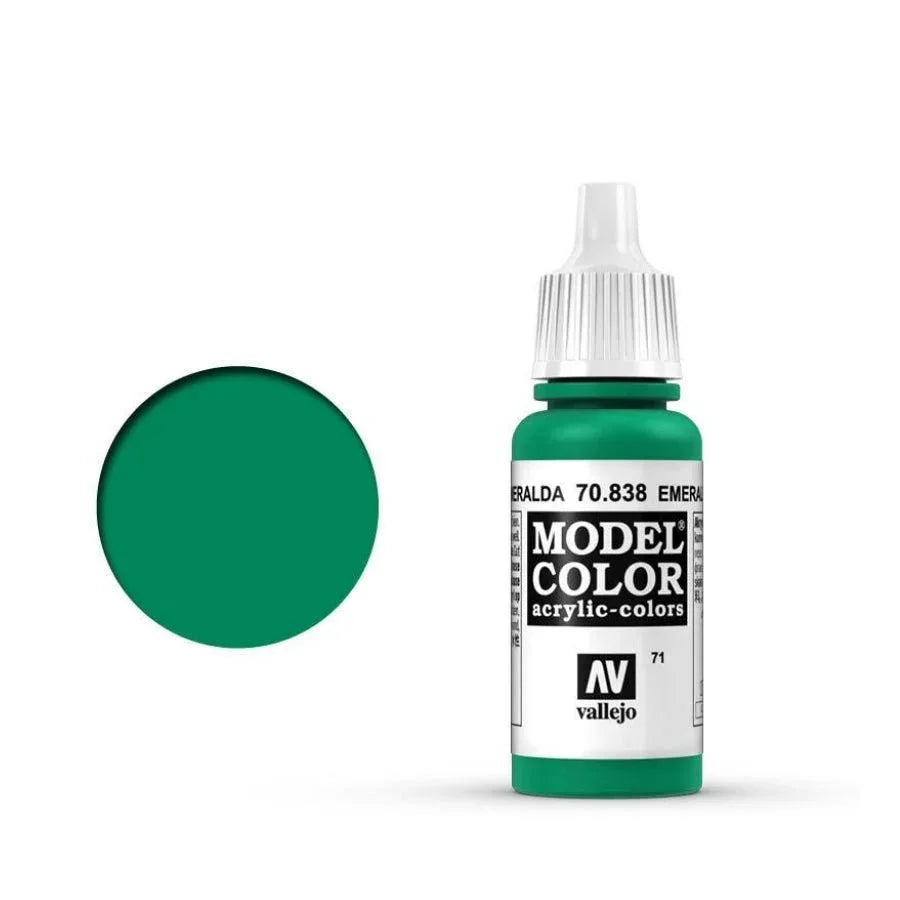 Vallejo Model Colour Emerald 17ml AV70838 matt acrylic paint bottle