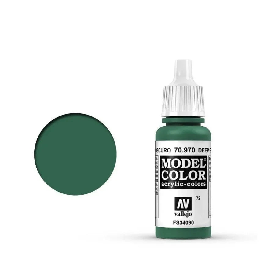 Vallejo Model Colour Deep Green 18ml AV70970 matt acrylic paint bottle