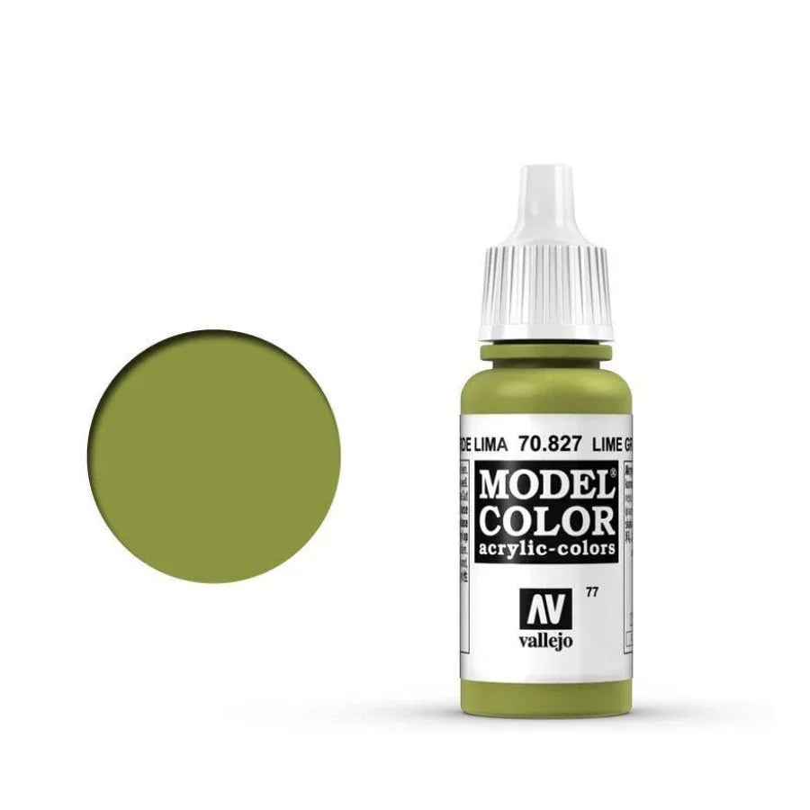 Vallejo Model Colour Lime Green 17ml AV70827 matt acrylic paint bottle