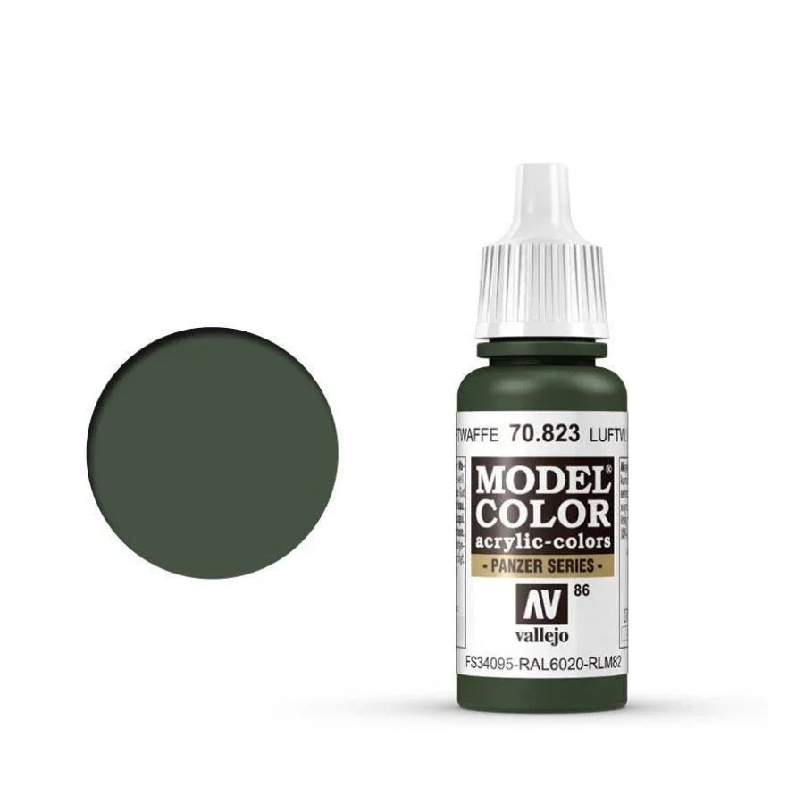 Vallejo Model Colour Luftwaffe Cam Green 17ml AV70823 matt acrylic paint bottle