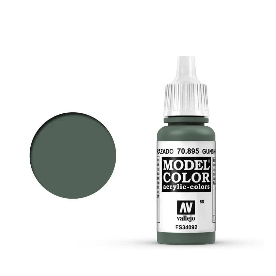 Vallejo Model Colour Gunship Green 17ml AV70895 matt acrylic paint bottle