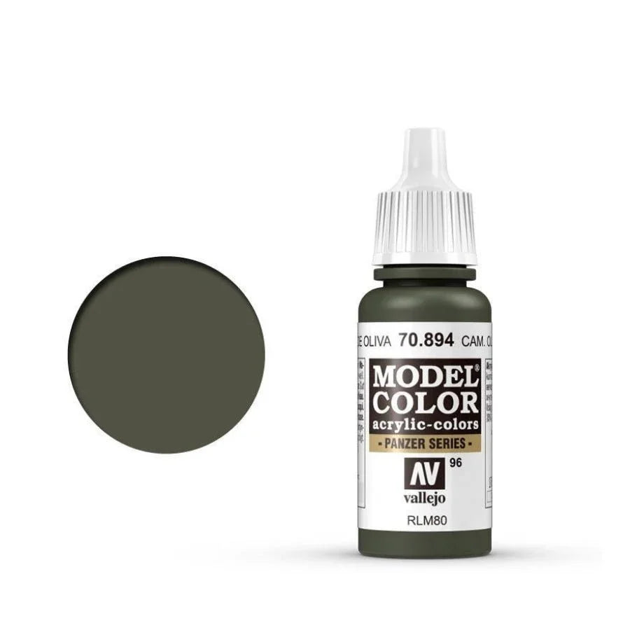 Vallejo Model Colour Cam Olive Green 17ml AV70894 matt acrylic paint bottle