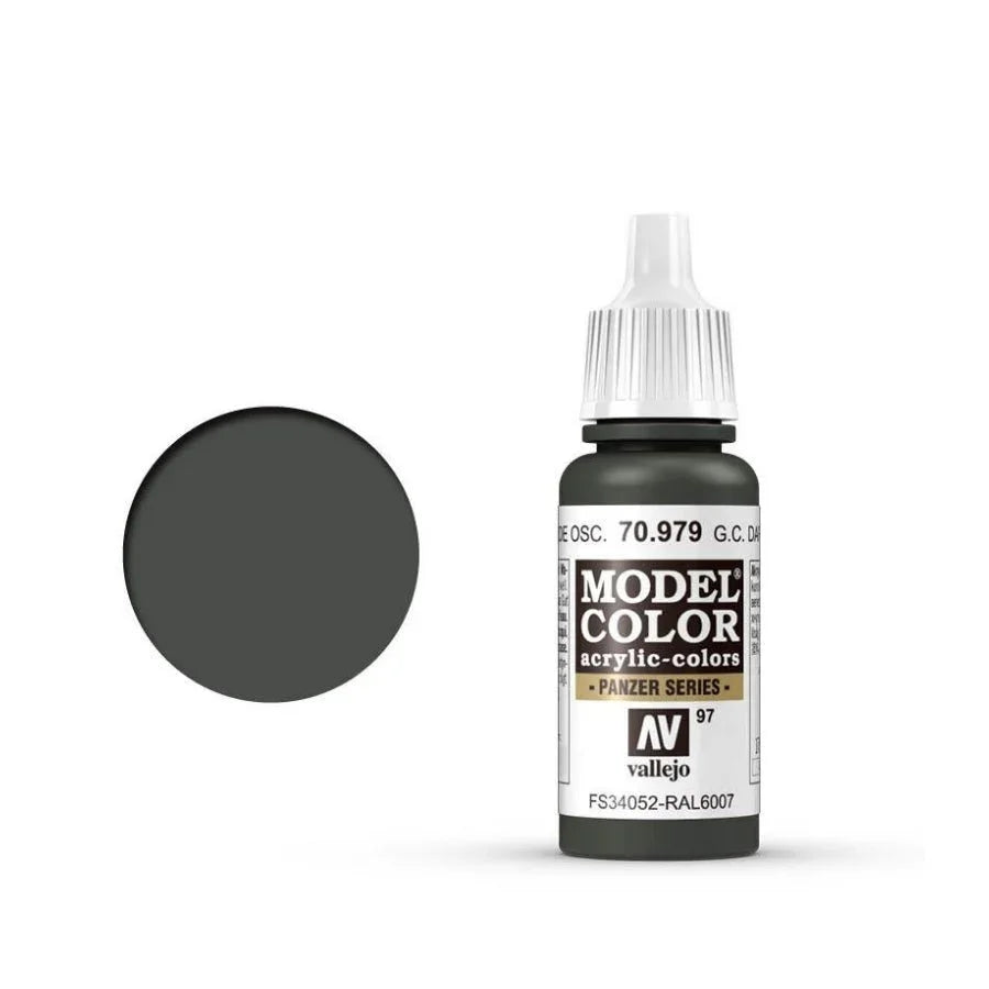 Vallejo Model Colour German Cam Dark Green 18ml AV70979 matt acrylic paint bottle