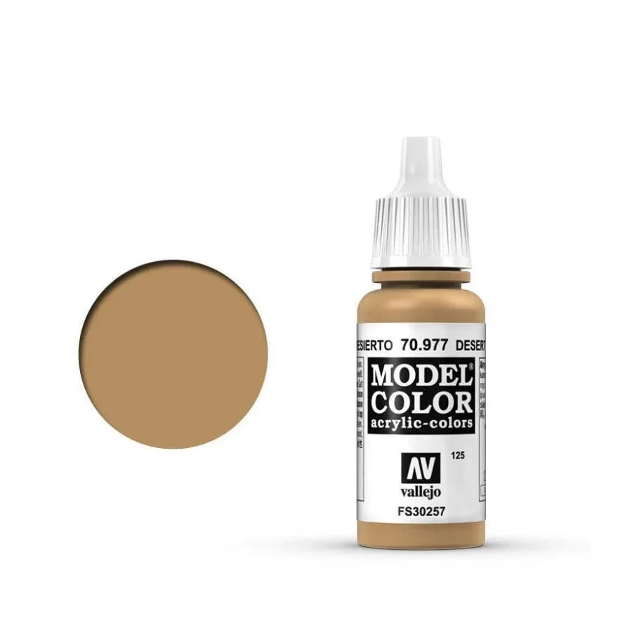 Vallejo Model Colour Desert Yellow 17ml AV70977 matt acrylic paint bottle