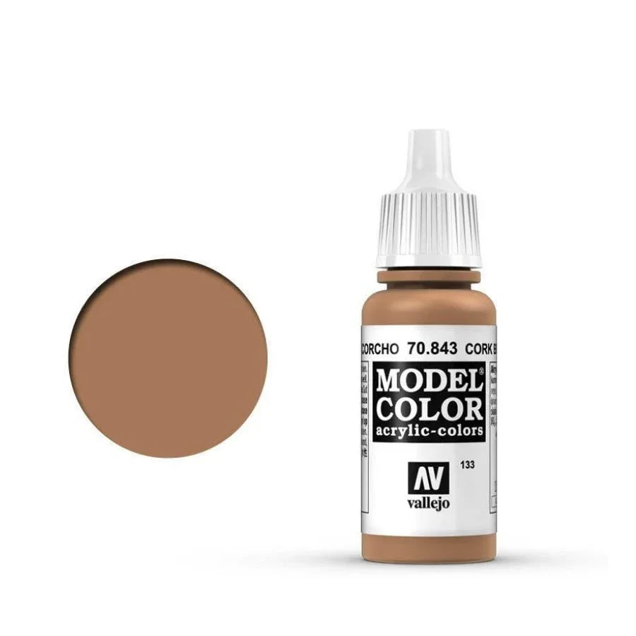 Vallejo Model Colour Cork Brown 17ml AV70843 matt acrylic paint bottle