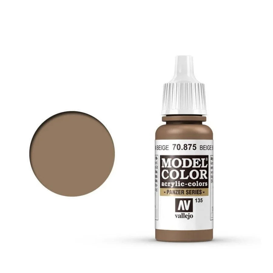Vallejo Model Colour Beige Brown 17ml AV70875 matt acrylic paint bottle