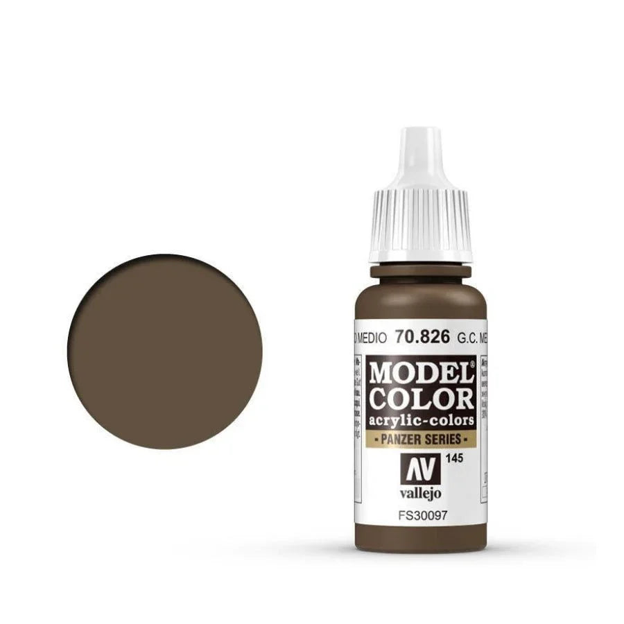 Vallejo Model Colour German Cam Medium Brown 17ml AV70826 matt acrylic paint bottle
