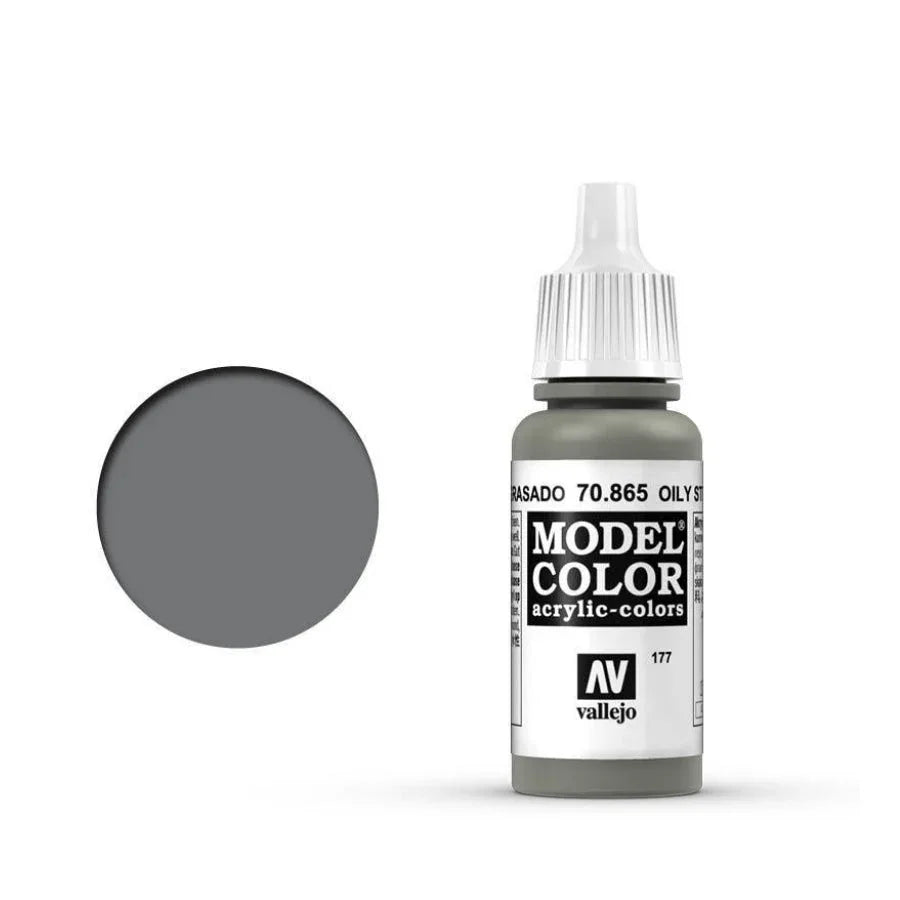 Vallejo Model Colour Metallic Oily Steel 18ml AV70865 metallic acrylic paint bottle