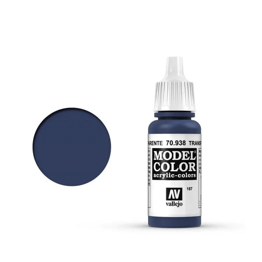 Vallejo Model Colour Transparent Blue 17ml AV70938 transparent acrylic ink bottle