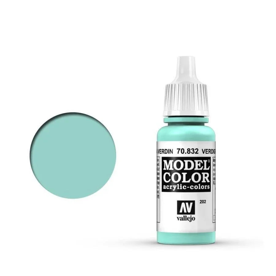 Vallejo Model Colour Verdigris Glaze 17ml AV70832 acrylic glaze bottle