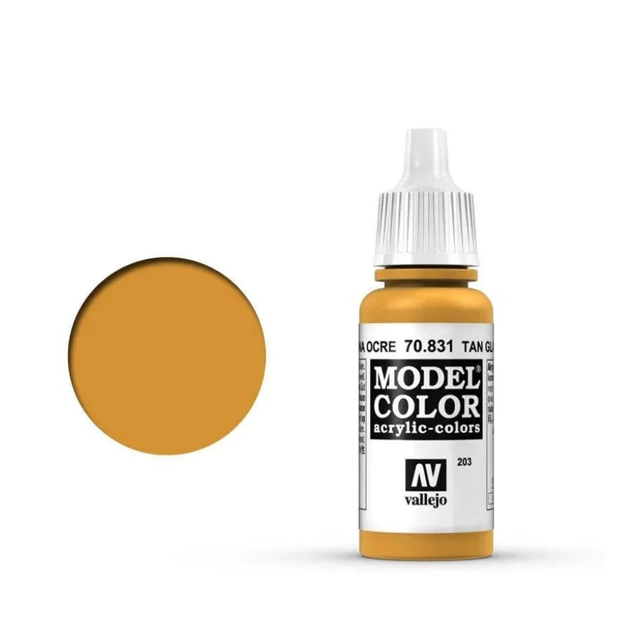 Vallejo Model Colour Tan Glaze 17ml AV70831 acrylic glaze bottle