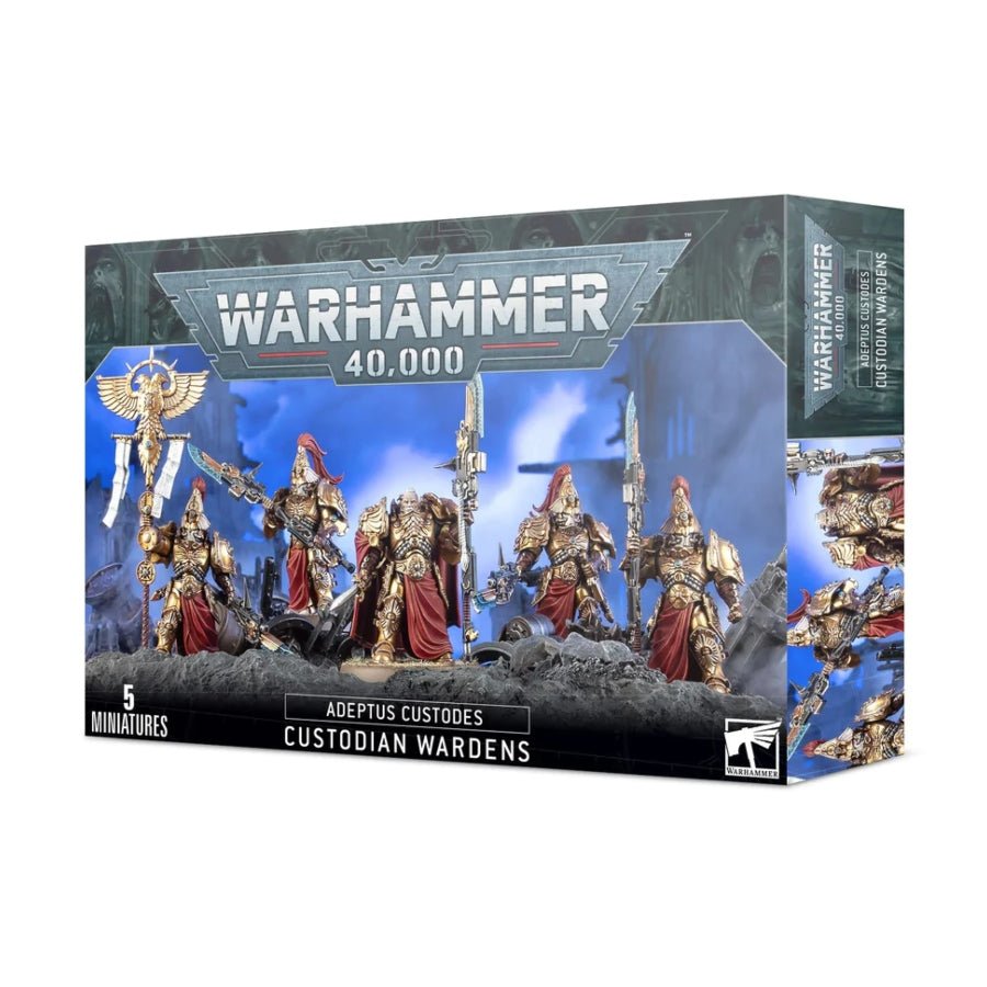 Warhammer 40,000 Adeptus Custodes Custodian Wardens miniatures – Includes 5 models with weapon options at Aussie Hobbies Australia
