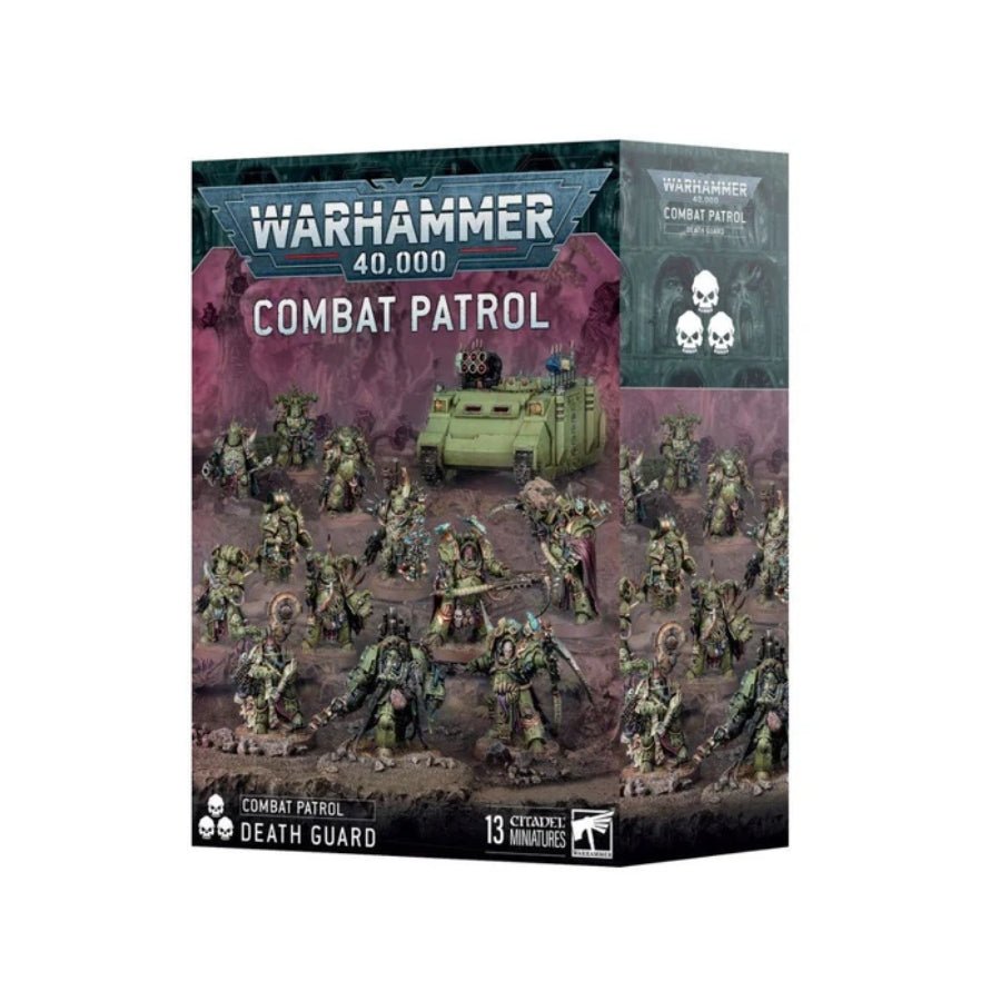 Warhammer 40,000 Death Guard Combat Patrol 73-05 starter army box with Plague Marines, Blightlord Terminators and Bloat-Drone.