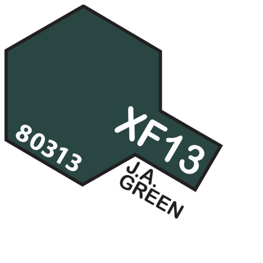 Tamiya Enamel XF-13 J.A. Green flat model paint jar for scale modelling.