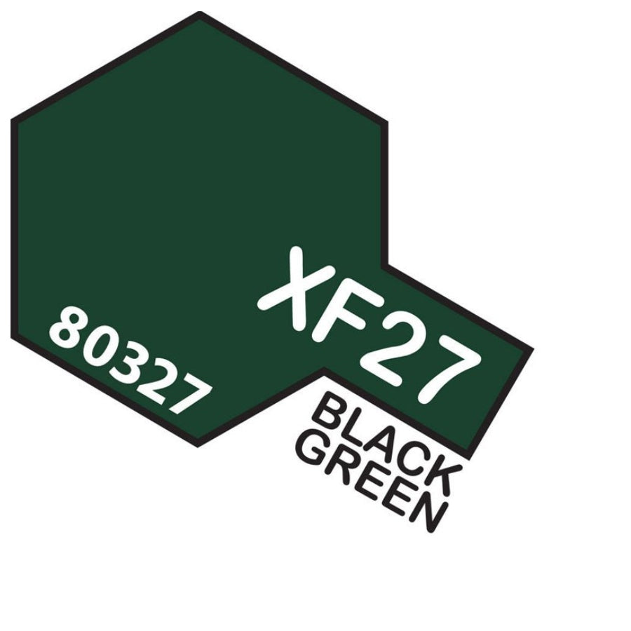 Tamiya Enamel XF-27 Black Green flat model paint jar for scale modelling.