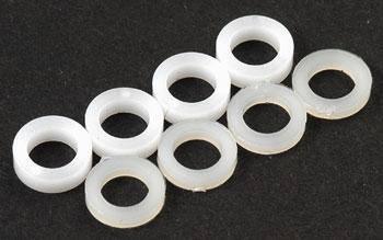 White silicone O-rings for model kits and hobbies, small sealing gaskets on dark background