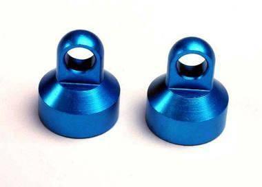 Blue aluminum RC car weights with loop tops for hobby use