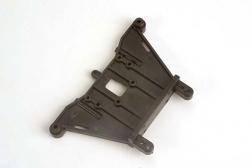 Black plastic model kit chassis part for RC car or scale model assembly