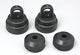 Black rubber bushings for model kits or RC cars, compatible with hobby builds and upgrades