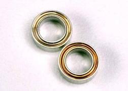 Two precision ball bearings for model kits and hobby projects, metallic finish, close-up view
