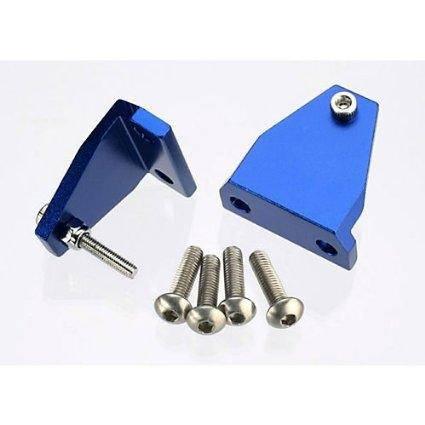 Blue RC car aluminum suspension arms with screws, model kit upgrade parts