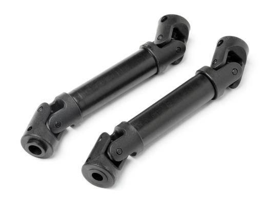 Black RC car drive shafts for model kits, compatible with hobby-grade remote control vehicles